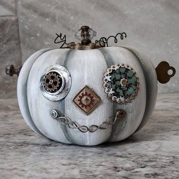 Mixed media hardware pumpkin